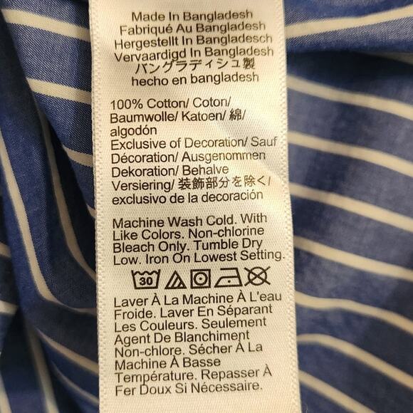 NWT J. Crew Relaxed Cotton Poplin Pajama "Shirt Only" In Stripe S - Picture 7 of 8